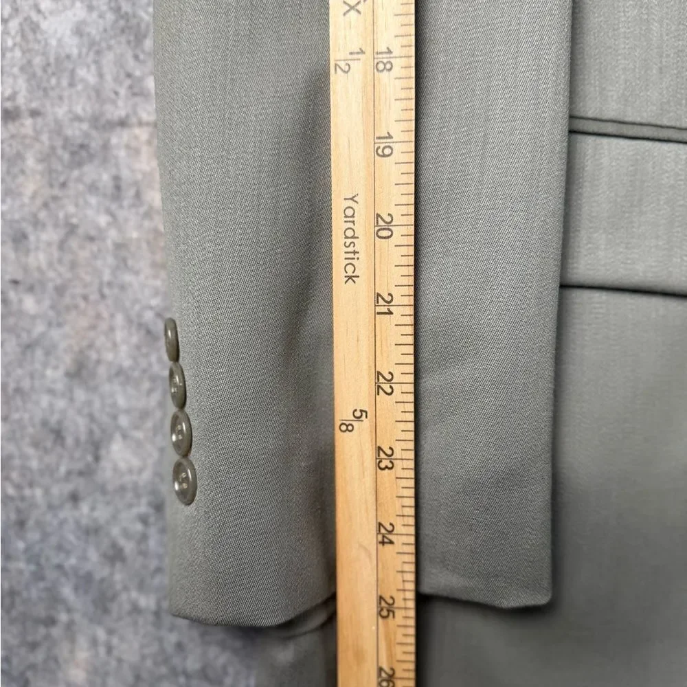Jones New York‎ Blazer Jacket Men 46R Gray 98% Wool Long Sleeve Single Breasted